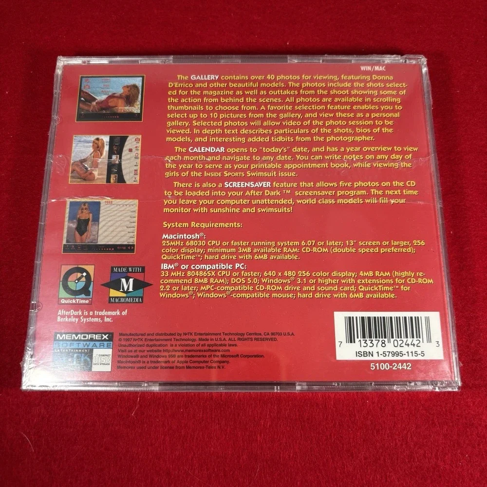 Inside Sports 1998 Interactive Swimsuit‎ Issue Calendar Computer Software New